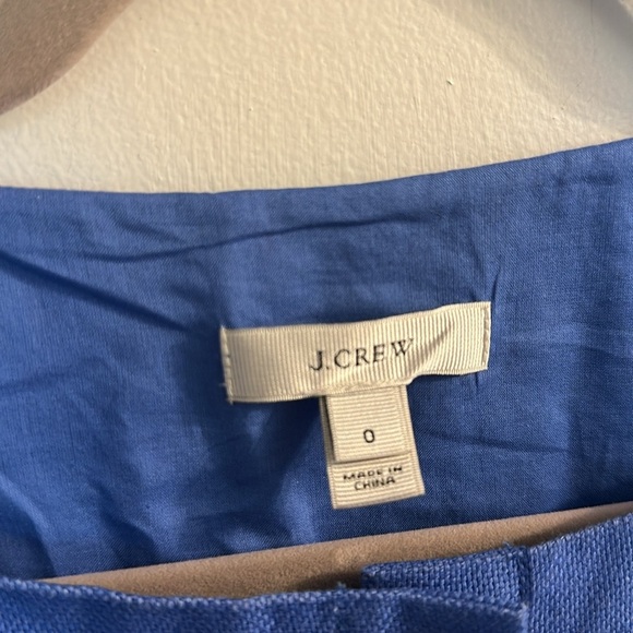 J.Crew Button Front Blue Apron Dress linen blend size 0 - Picture 5 of 7